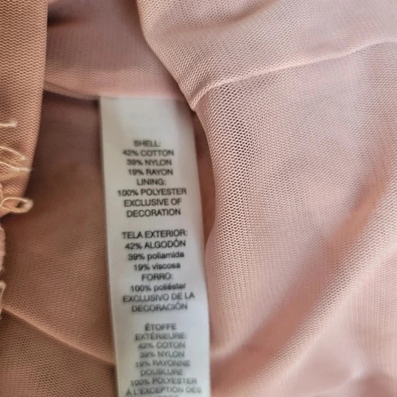 White House Black Market WHBM Womens XXS Cold-Shoulder Lace Top In Antique Blush - Picture 10 of 11